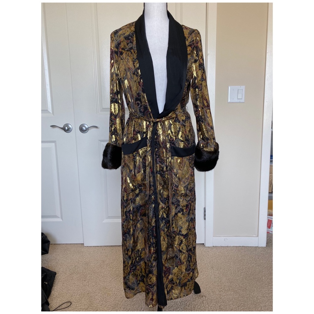 Zara silk blend gold cardigan